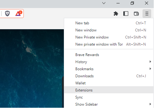 Extensions Brave Browser